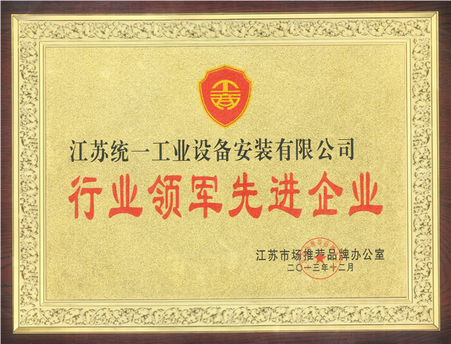 行業(yè)領軍先進企業(yè)獎牌（2013.12）